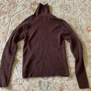 Brown Ribbed turtleneck